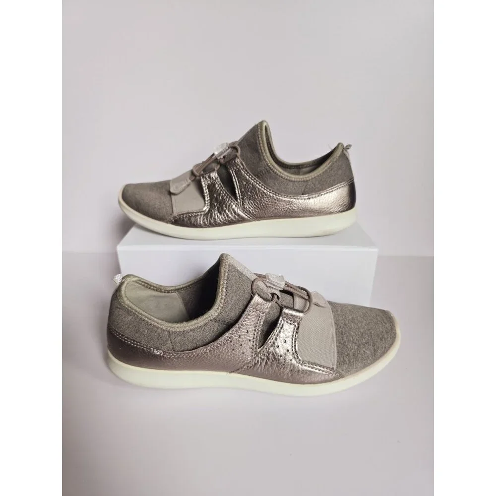 Ecco Sense Fashion Sneaker Comfort Gray Metallic Comfort Womens Shoes 38 7 7.5